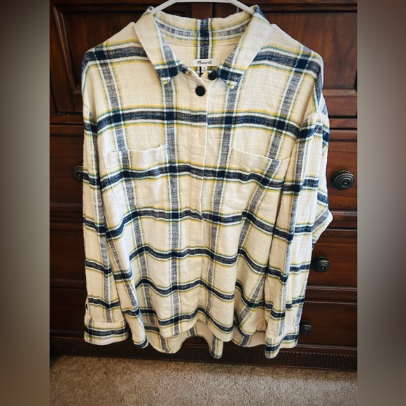 NWOT Madewell Oversized Ex-Boyfriend Shacket in “Caney Plaid” Pattern. - Picture 8 of 16